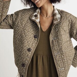 Madewell Reversible Quilted Jacket in Campden Daisies